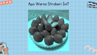 Di gambar ini sebenarnya hanya ada warna hijau dan abu-abu. Kita melihat warna merah karena otak yang mengenali stroberi harusnya berwarna merah.