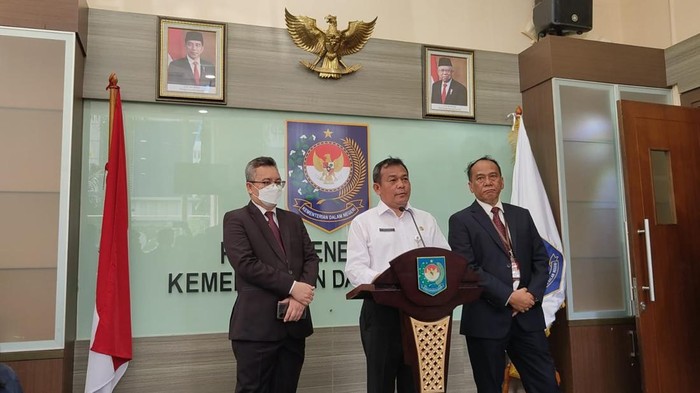 Konferensi pers di Kemendagri (Rakha-detikcom)