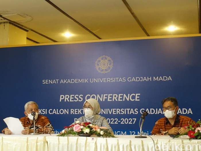 Konferensi pers Seleksi Calon Rektor UGM 2022-2027, Kamis (12/5/2022).