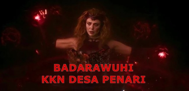 Lebih pilih Badarawuhi yang pakaiannya serba hijau atau Badarawuhi yang kostumnya warna merah seperti ini nih? Kalau yang berkostum merah ini sih Badarawuhi versi bule. Foto: Twitter