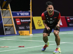 Aksi Ginting di Thomas Cup 2022 Bikin Netizen Senam Jantung