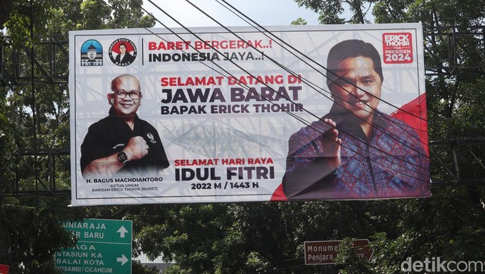 Baliho dukungan Erick Thohir nyapres di Bandung.