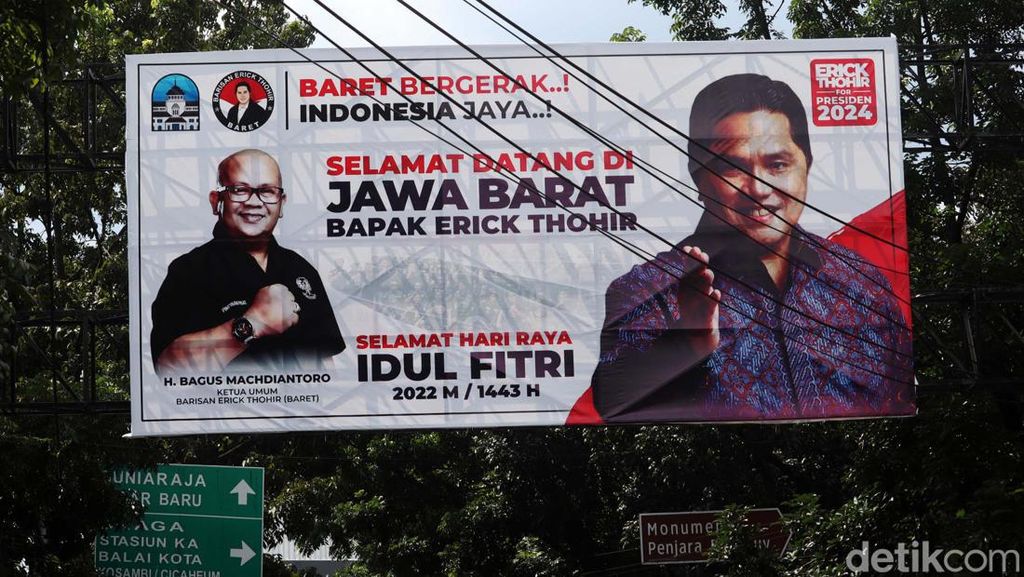 Baliho Erick Thohir for Presiden 2024 Bertebaran di Bandung