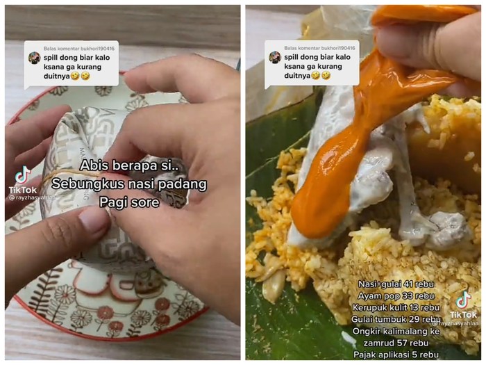 Cicip nasi Padang pagi sore Beli Nasi Padang Pagi Sore, TikToker Ini Habiskan Rp 178 Ribu Sekali Makan!