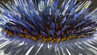 Selain itu, juga ada gambar grafis simbol 40 cabor yang dilukiskan melalui karya Dong Ho atau kerajinan tradisional Vietnam. ANTARA FOTO/Zabur Karuru  