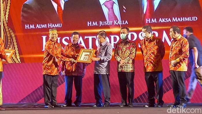 Jusuf Kalla (JK) saat menghadiri PSBM ke-22 di Makassar.