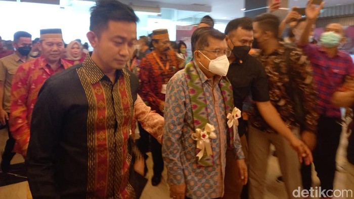 Jusuf Kalla (JK) saat menghadiri PSBM ke-22 di Makassar.