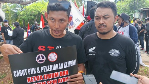 Ketua Umum SPM Ayana Bali Kadek Wahyu (kiri) dan Sekretaris Umum SPM AYANA Resort & Spa Bali Angger Eka Rizky (kanan)