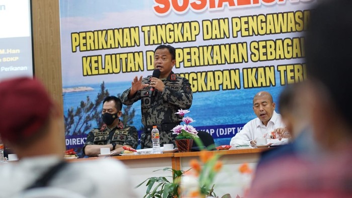 Direktur Jenderal Pengawasan Sumber Daya Kelautan dan Perikanan, Laksamana Muda TNI Adin Nurawaluddin