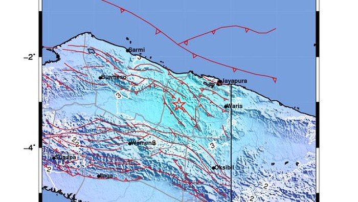 Lokasi gempa Jayapura M 5,3. (Dok. BMKG)
