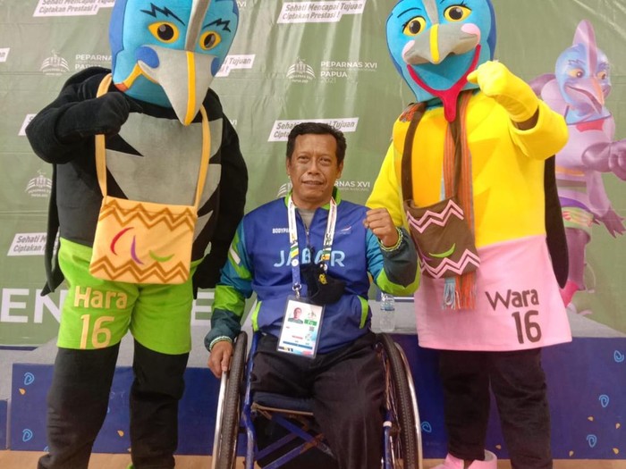 Djumono saat mengikuti Peparnas XVI di Papua pada 2021 lalu.