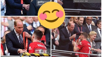 Ada drama sedikit dari momen ini. Para fans Liverpool adalah pendukung Pangeran Harry dan Meghan Markle, sehingga kedatangan Pangeran William diapresiasi walaupun dicemooh fans Liverpool. Foto: (Twitter)