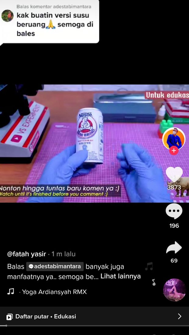 Minuman yang dilihat pakai mikroskop