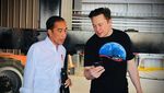 Potret Senyum Lebar Jokowi dan Elon Musk saat Bertemu di Space X