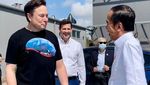 Potret Senyum Lebar Jokowi dan Elon Musk saat Bertemu di Space X