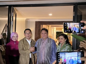 Bertemu Airlangga, Ridwan Kamil Ungkit Koalisi Sangat Positif
