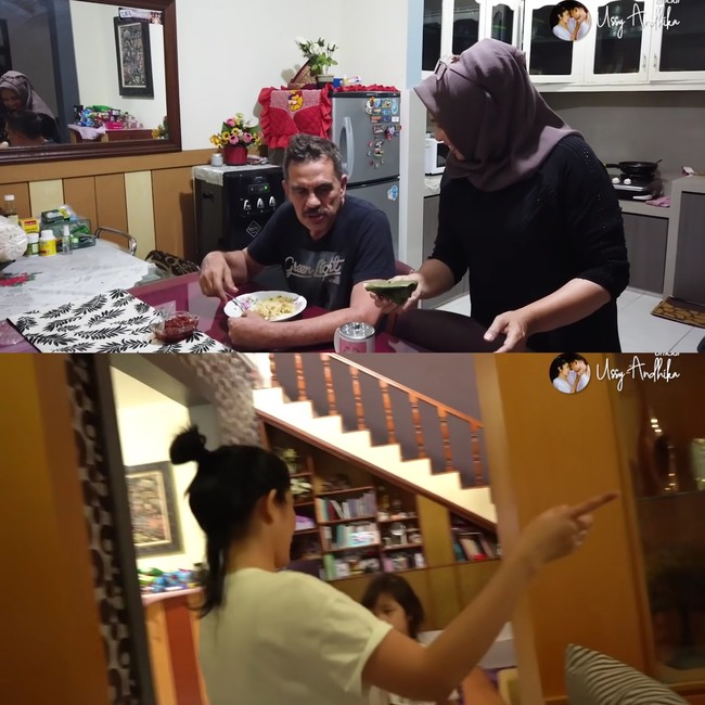 Andhika Pratama menghabiskan masa kecilnya di rumah sederhana yang memiliki halaman luas di Malang. Mertua Ussy Sulistiawati itu sengaja memperluas kamar tidur dan kamar mandi saat tahu menantu dan cucu-cucunya akan datang pada 2019. Foto: dok. YouTube Ussy Andhika Official