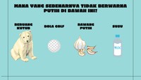 Di antara hal-hal berikut, ada yang warna sebenarnya tidak putih.