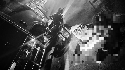 Korban tewas di Jalan Raya Denpasar-Gilimanuk di Desa Samsam, Kerambitan, Tabanan