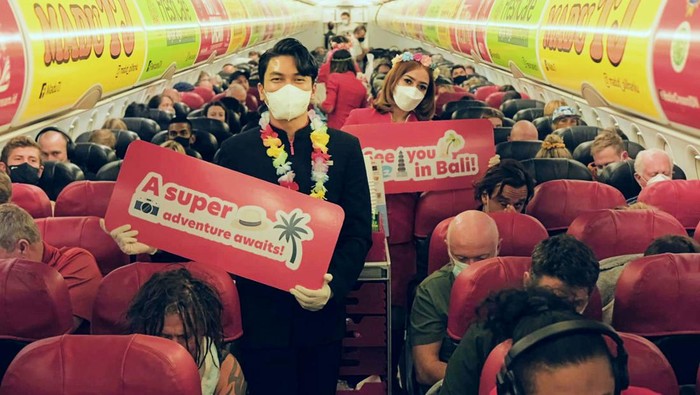 Penerbangan perdana AirAsia Bali - Perth pada 15 Mei 2022.