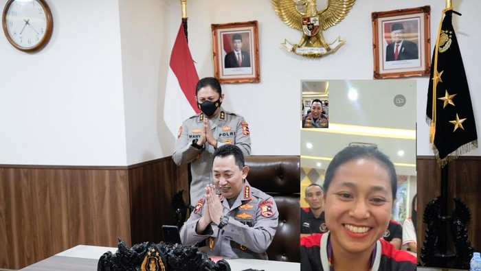 Saat Kapolri Video Call dengan Atlet Sepeda Indonesia Peraih Medali Emas Sea Games