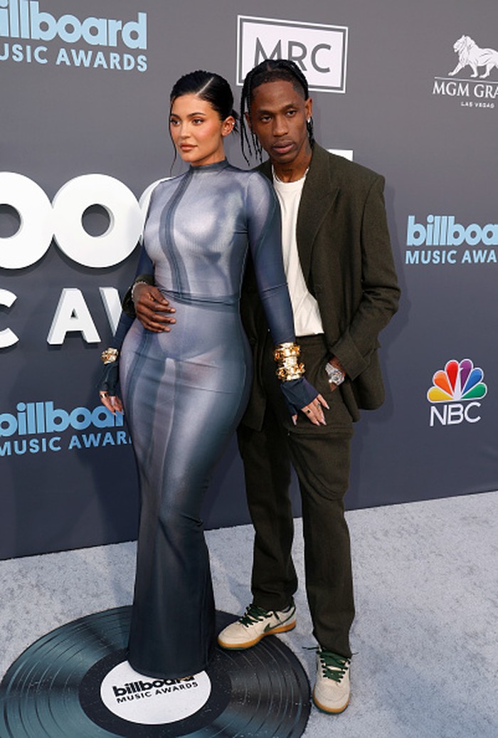 US socialite Kylie Jenner and partner US rapper Travis Scott attend the 2022 Billboard Music Awards at the MGM Grand Garden Arena in Las Vegas, Nevada, May 15, 2022. (Photo by Maria Alejandra CARDONA / AFP) (Photo by MARIA ALEJANDRA CARDONA/AFP via Getty Images)