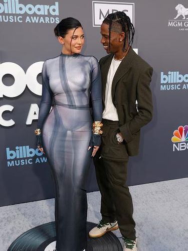 US socialite Kylie Jenner and partner US rapper Travis Scott attend the 2022 Billboard Music Awards at the MGM Grand Garden Arena in Las Vegas, Nevada, May 15, 2022. (Photo by Maria Alejandra CARDONA / AFP) (Photo by MARIA ALEJANDRA CARDONA/AFP via Getty Images)