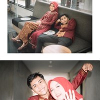 Komika Bintang Emon telah resmi melamar kekasihnya, Alca Octaviani pada Minggu (15/5/2022). Pada momen lamaran tersebut keduanya terlihat tampil kompak mengenakan busana berwarna merah marun. Foto: Instagram/@imagenic