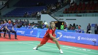 Vietnam unggul duluan setelah Gregoria Mariska Tunjung dikalahkan Nguyen Thuy Linh. Dok. PBSI  