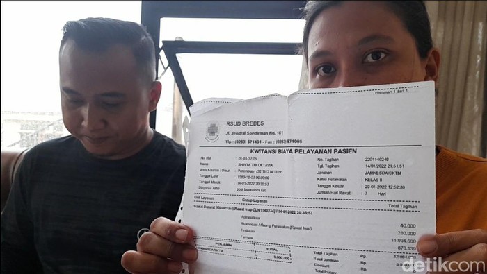 Ibu melahirkan di RSUD Brebes pakai SKTM tetap diminta bayar. Dia berharap uangnya dikembalikan pihak RS.