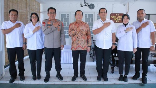 Kapolda NTB bersama jajaran usai menerima penghargaan dari Dubes RI di Turki atas prestasinya menggagalkan TPPO