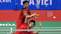 Tim bulu tangkis beregu putri Indonesia melaju ke babak final Sea Games 2021 setelah mengalahkan Vietnam dengan skor 3-1. ANTARA FOTO/Zabur Karuru  