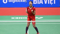 Lalu Putri Kusuma Wardani balikkan keadaan jadi 2-1 buat Indonesia. ANTARA FOTO/Zabur Karuru  