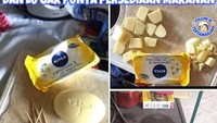 Hidup menjadi anak kost tidak selamanya bahagia. Tak punya persediaan makanan saat temannya datang, orang ini memotong sabun agar terlihat seperti camilan yang lezat. Foto: Instagram/tertawaajah