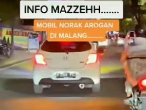 Polisi Tilang Brio yang Viral Pakai Strobo Terobos Macet di Kota Malang