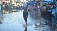 Banjir rob merendam permukiman penduduk di sejumlah titik di kota Padang.  