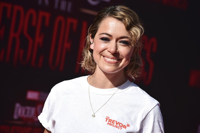 Tatiana Maslany arrives at the Los Angeles premiere of 