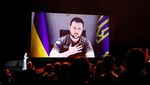 Momen Presiden Ukraina Berpidato di Festival Film Cannes