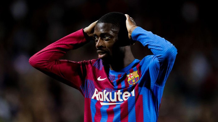 BARCELONA, SPAIN - MAY 10: Ousmane Dembele of FC Barcelona during the La Liga Santander match between FC Barcelona v Celta de Vigo at the Camp Nou on May 10, 2022 in Barcelona Spain (Photo by David S. Bustamante/Soccrates/Getty Images)