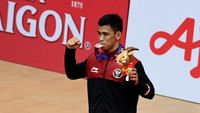 Pegulat Indonesia lainnya, Muhammad Aliansyah juga berhasil meraih medali perak SEA Games. Aliansyah meraih medali perak di nomor Greco-Roman 67 kg putra. ANTARA FOTO/Zabur Karuru.