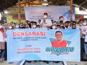 Relawan di Jaktim Deklarasi Dukung Sandiaga Uno Maju di Pilpres 2024