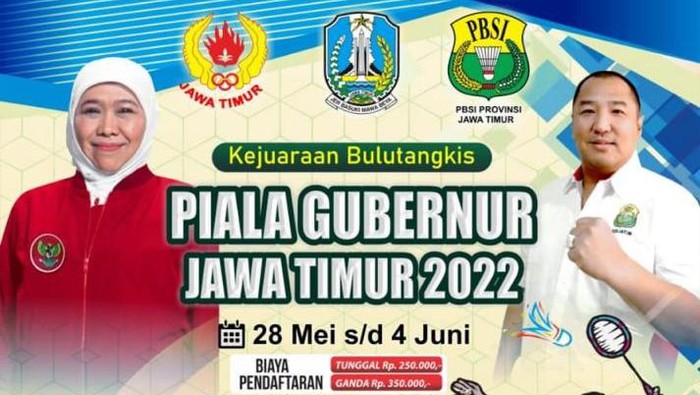 Turnamen bulu tangkis Piala Gubernur Jatim