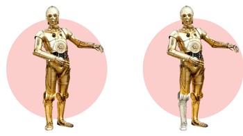 Yang suka Star Wars kadang suka salah mengira kok kalau robot C-3PO semuanya emas. Padahal, salah satu kakinya berkaki perak. Foto: GoodHousekeeping