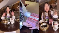 Tak hanya sendok mutiara saja, Sisca Kohl juga sering pakai sendok stainless steel berlapis emas. Foto: TikTok