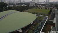 Suasana dome Gedung Nusantara DPR atau Gedung Kura-Kura di Kompleks Parlemen, Senayan, Jakarta, Kamis (19/5/2022).