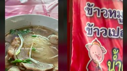 Makan Bakso di Thailand, Wanita Muslim Ini Kaget Ada Logo Babi di Spanduknya