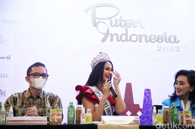Saya percaya tidak ada yang namanya alumni Puteri Indonesia. Satu kali menjabat, selamanya menginspirasi, kata Ayuma. (Foto: Pradita Utama/detikcom)