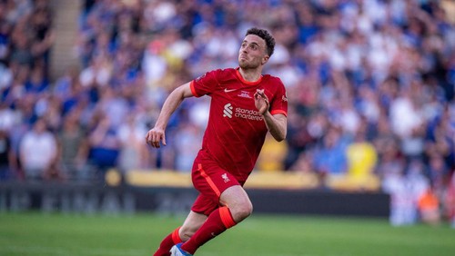 LONDON, ENGLAND - MAY 14: Diogo Jota of Liverpool during The FA Cup Final match between Chelsea and Liverpool at Wembley Stadium on May 14, 2022 in London, England. (Photo by Sebastian Frej/MB Media/Getty Images)