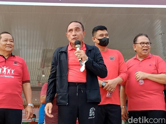 Gubernur Sumut Edy Rahmayadi saat menghadiri acara PDIP Sumut