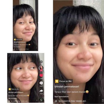 Indah Permatasari pamer wajah tanpa filter dan belum mandi.